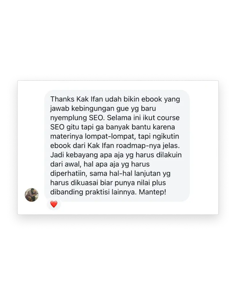 Testimoni 6 Ebook Petunjuk SEO