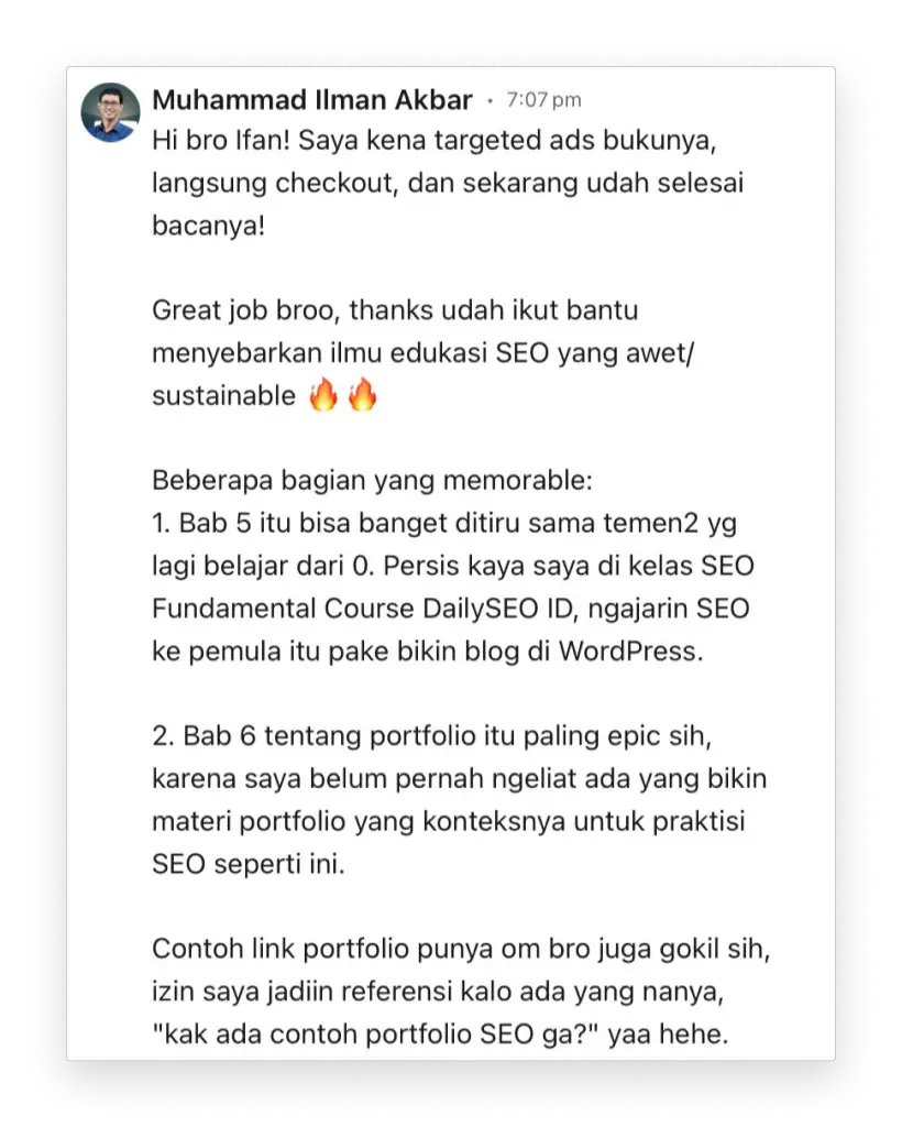 Testimoni Founder DailySEO ID